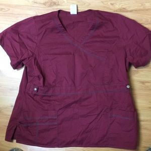 Burgundy Dickies scrub top